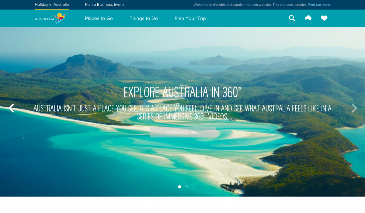 Australia - Top Travel & Tourism Website Design Example