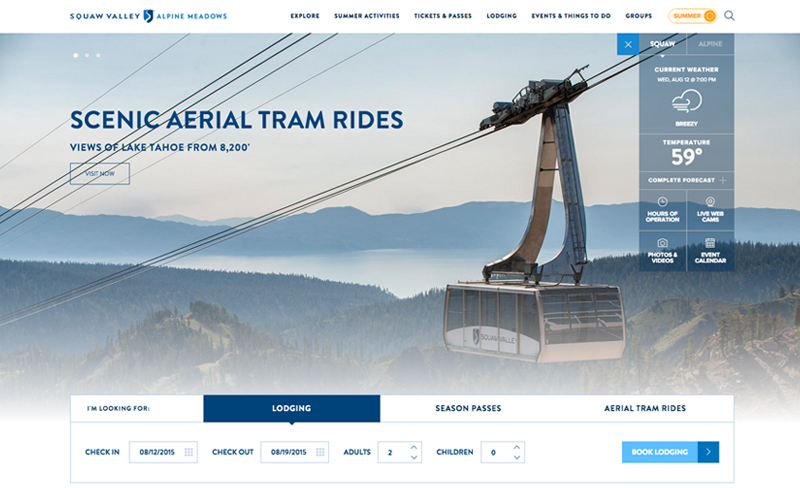 Squaw Valley - Top Travel & Tourism Website Design Example