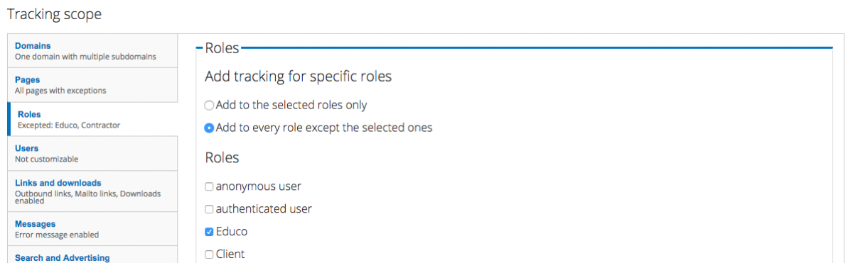 Drupal Google Analytics Role Tracking