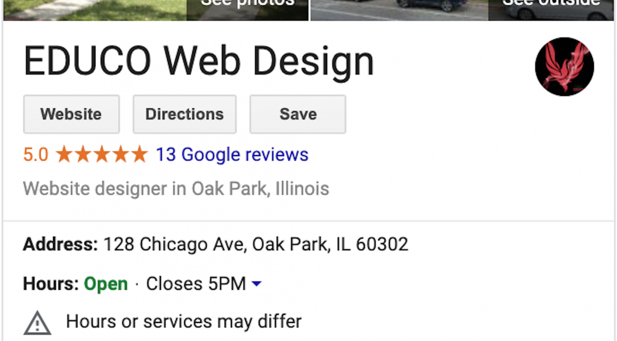 Educo web design google local listing