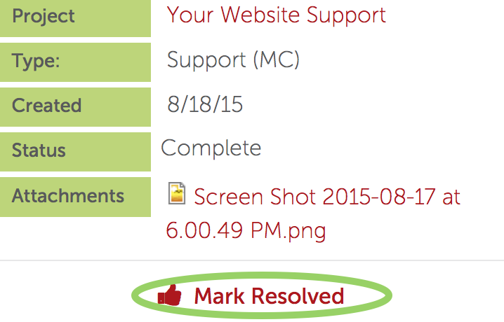 Mark resolved