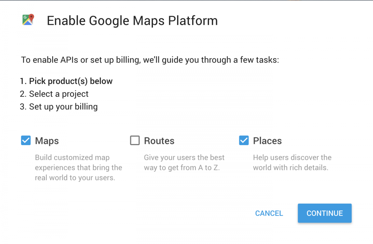 Google Maps Platform Walkthrough Step 1