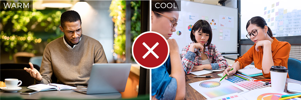 Stock image warm vs cool temperature example