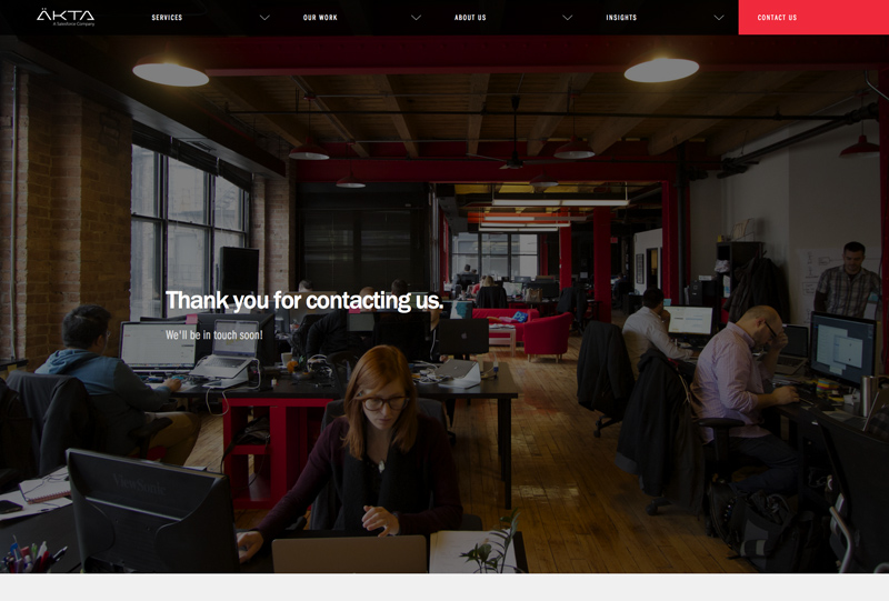 AKTA Top Chicago Web Design Firm - Thank You Page Screenshot AKTA Top Chicago Web Design Firm - Thank You Page Screenshot