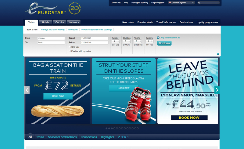EuroStar - Top Travel & Tourism Website Design Example Using Drupal