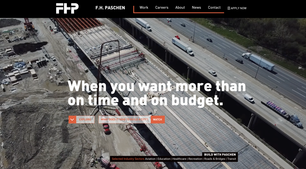F.H. Paschen Construction Company Using Wordpress For their Marketing Website