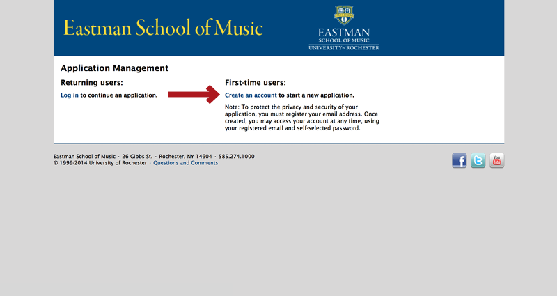 Eastman School of Music Application Experience Step 5 - Apply