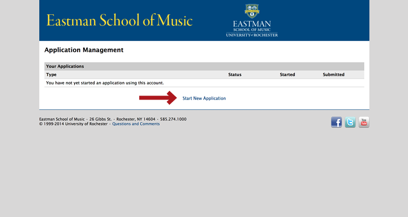 Eastman School of Music Application Experience Step 5 - Apply Cont'd