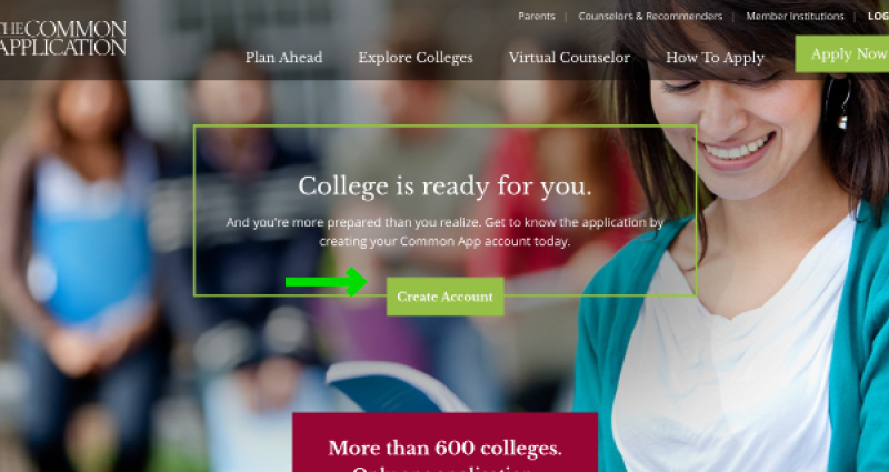 University of Michigan's School of Music Application Experience - Step 5 - The Common Application Homepage