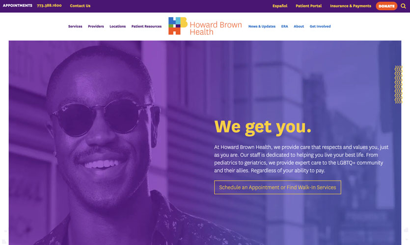 howard_brown_nonprofit_cluttered_navigation_website_trend.jpg Cluttered Navigation Non-Profit Website Design Example