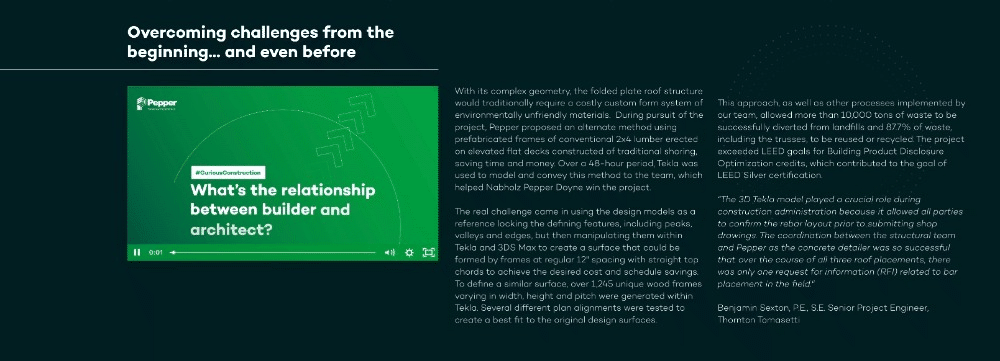 Pepper Construction Annual Report Website Design 