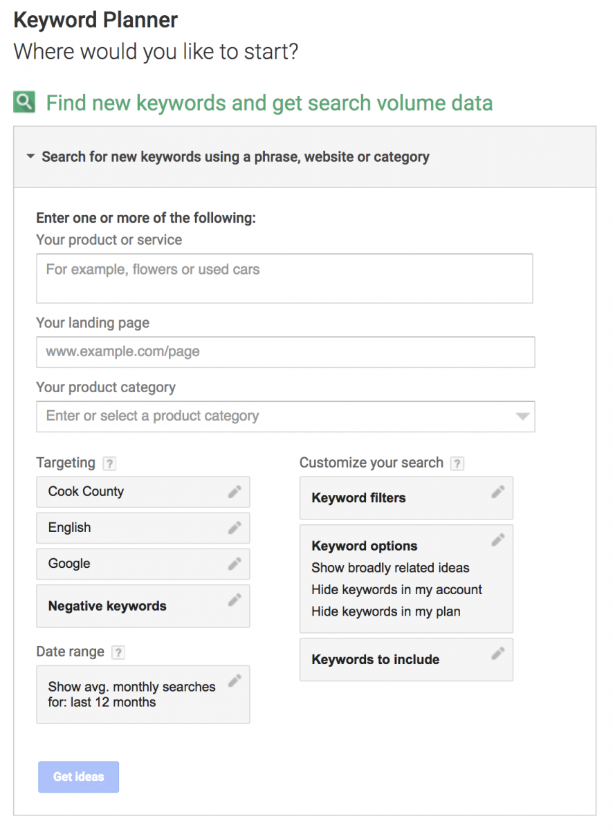 Google Keyword Planner for Keyword Research