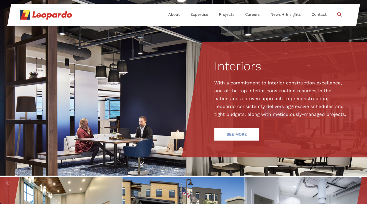 Leopardo Commercial Construction Web Design Example