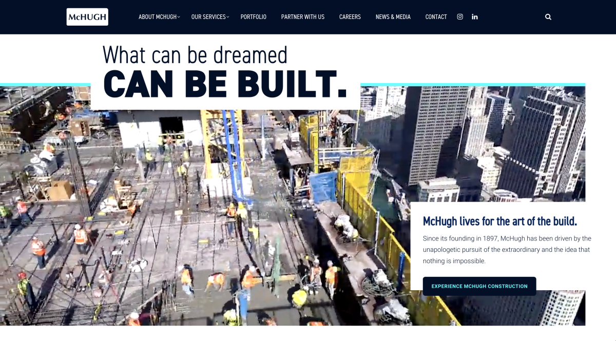 McHugh Commercial Construction Web Design Example