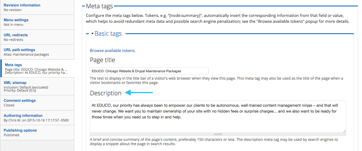 Drupal SEO: Meta Descriptions