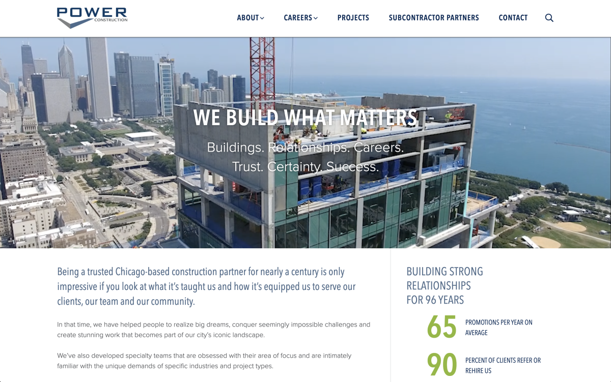 Power Construction Web Design Example