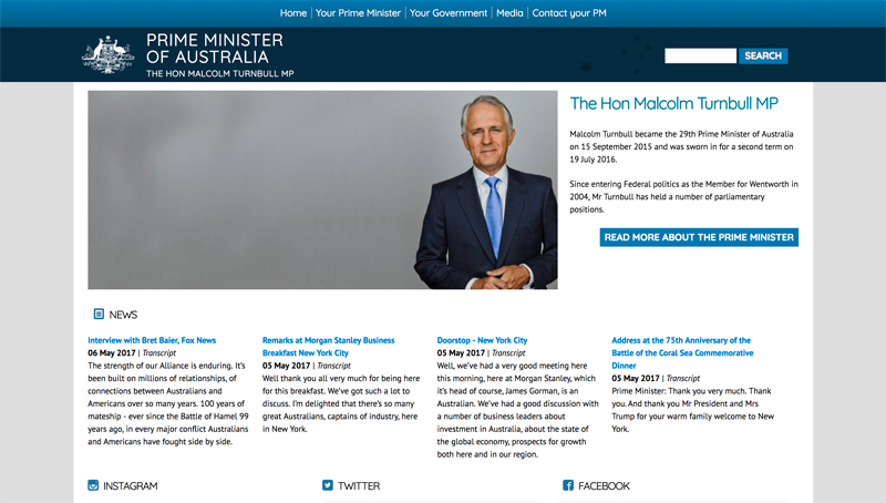 Prime Minister of Australia Using Drupal