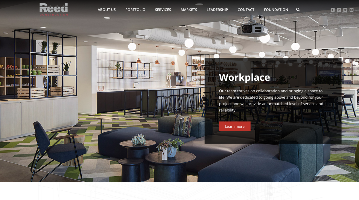Reed Construction Web Design Example