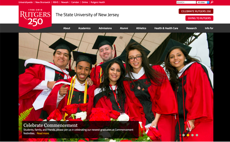 Rutgers State University of New Jersey - Higher Learning Site Using Drupal