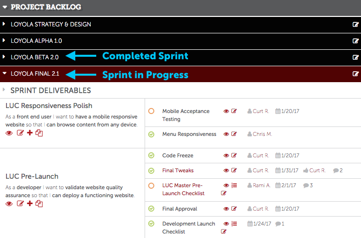 Agile Development Sprints