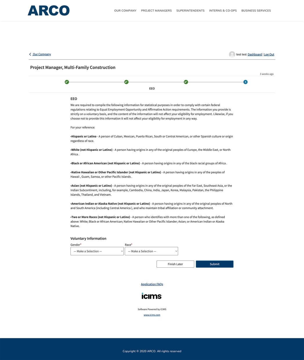 ARCOMurray's Career Page Application Experience 