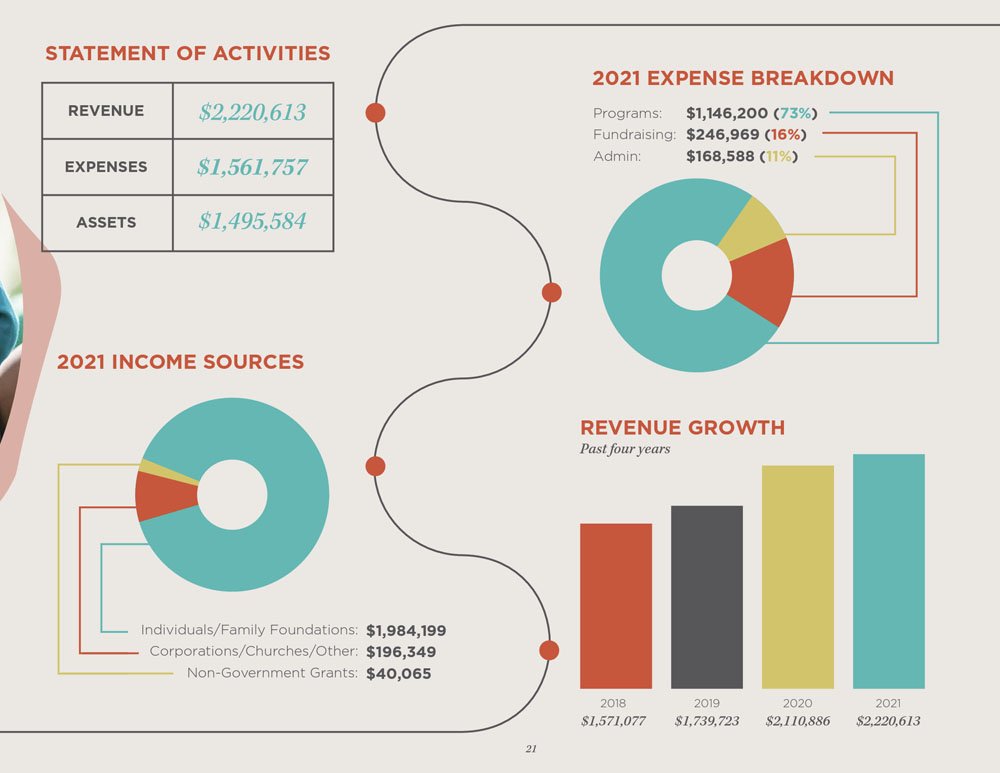 Blood:Water Best Printed Non-Profit Financial Report Example