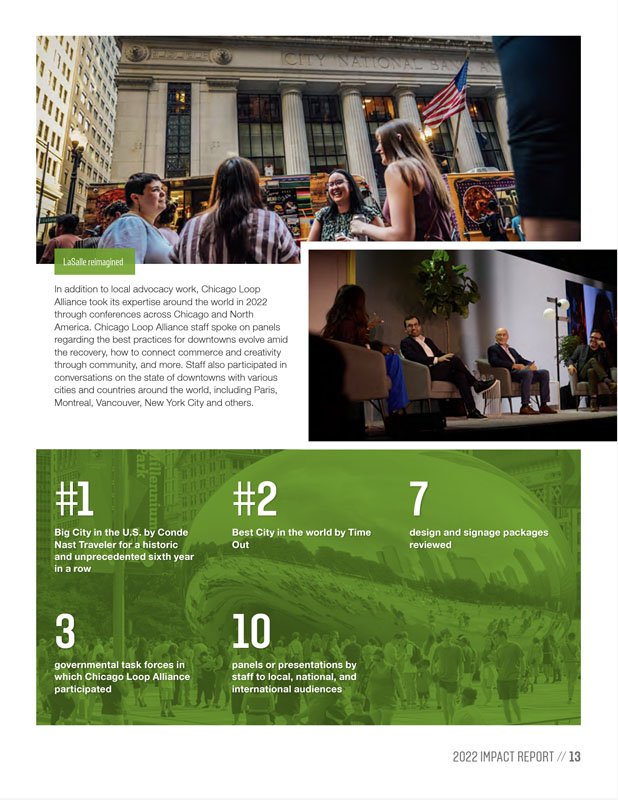 Chicago Loop Alliance Best Printed Nonprofit Annual Report Example