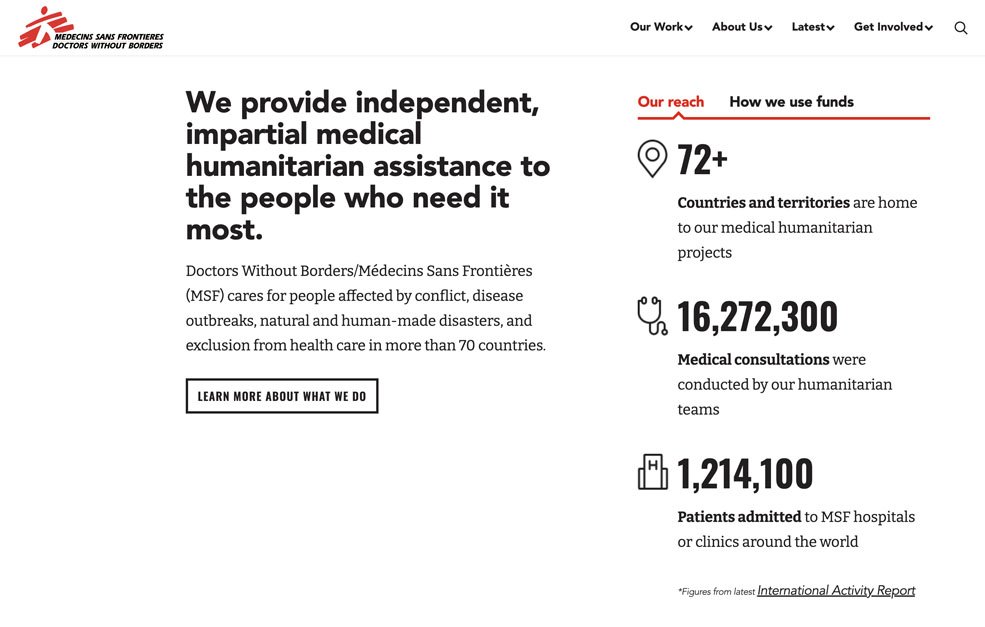 Big Stats Non Profit Web Design Trend