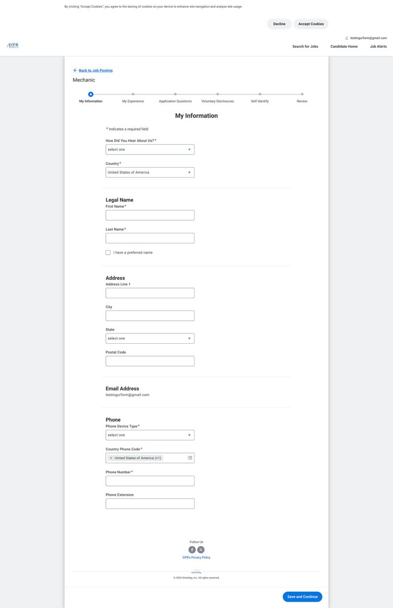 DPR Construction Careers Application Experience