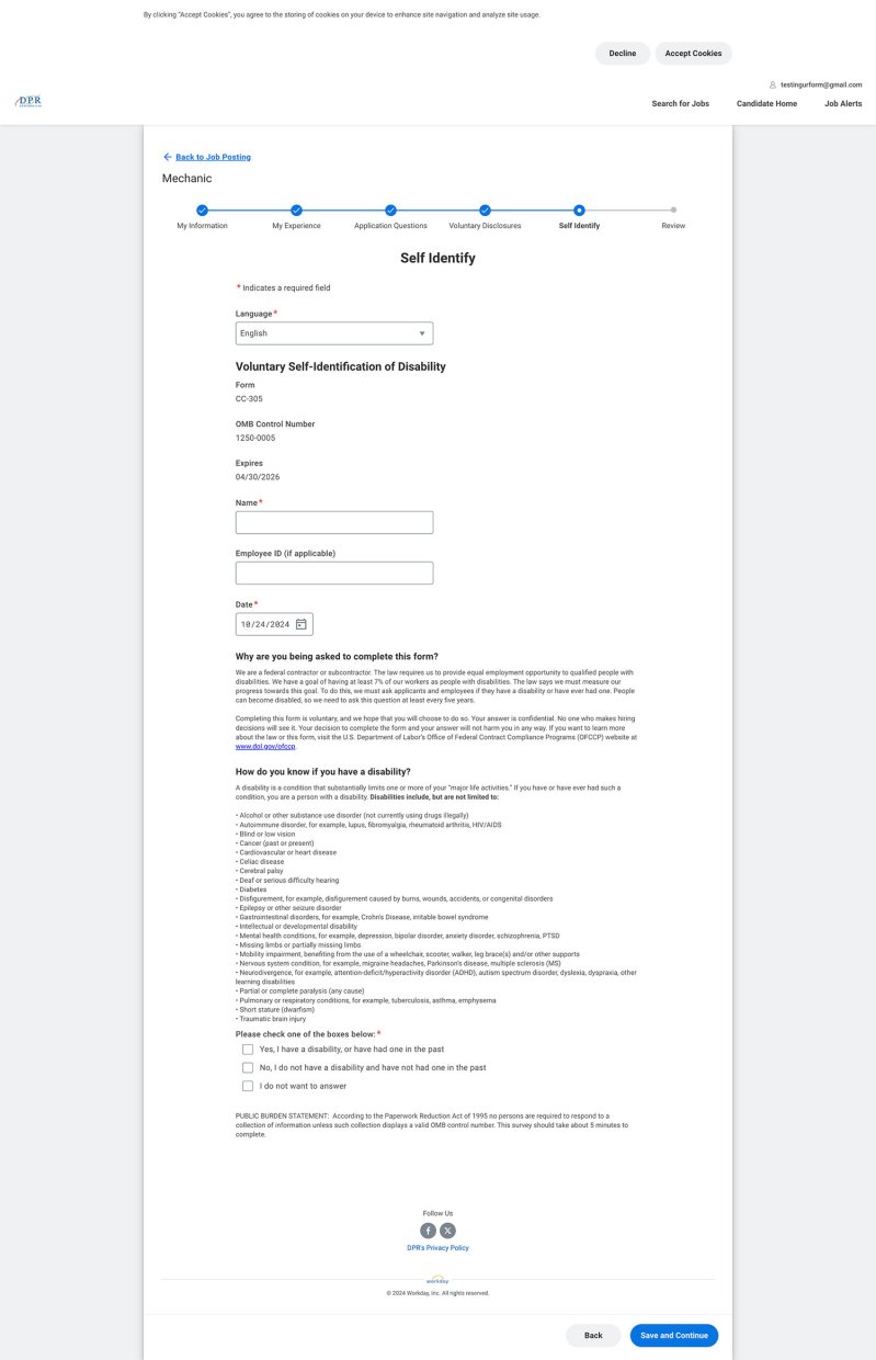 DPR Construction Careers Application Experience
