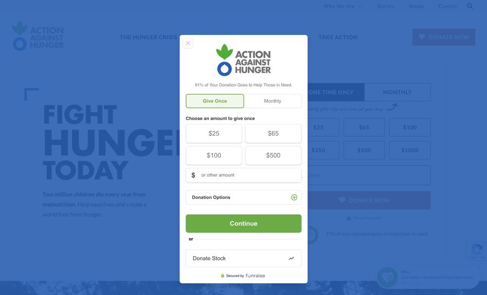 Non-Profit Donation Software Example Funraise
