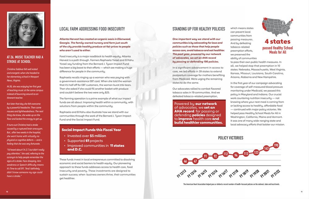 American Heart Association Best Printed Non-Profit Annual Report Example