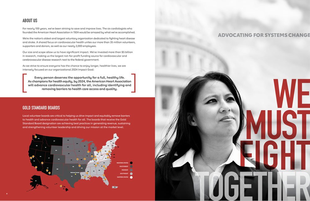 American Heart Association Best Printed Non-Profit Annual Report Example