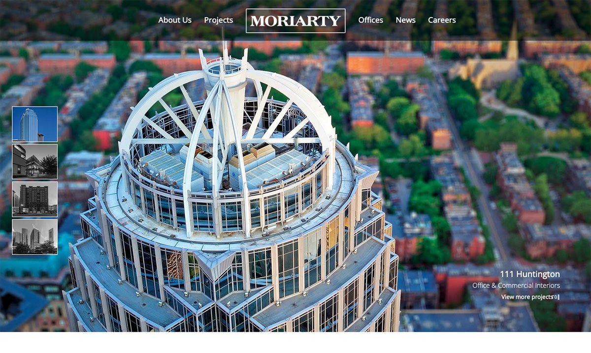 Moriarty Centered Navigation Commercial Construction Website Trend