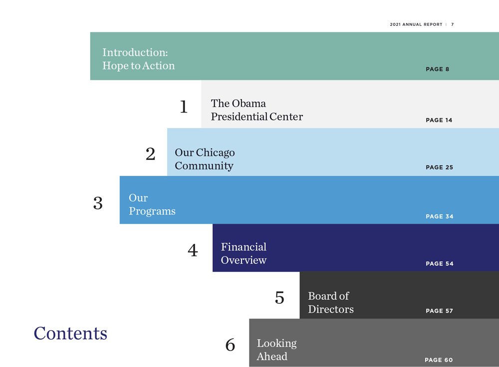 Obama Foundation Non-Profit Well Designed Printed Annual Report