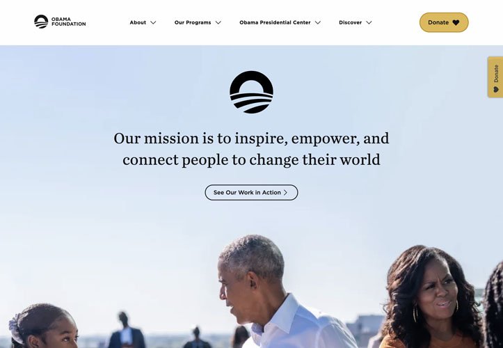 Simple Navigation Non-Profit Website Design Example