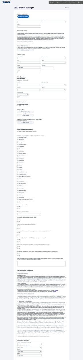 Turner Construction's Recruitment Software Application UX Design