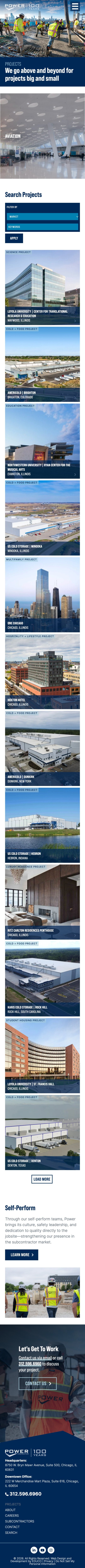 100 year Anniversary Commercial Construction Mobile Website Redesign - Project Portfolio