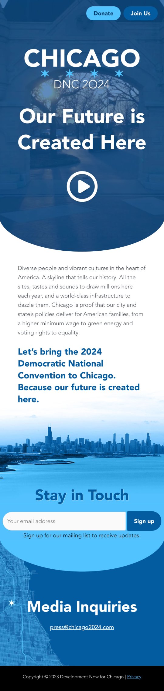 Chicago DNC Political Web Design Project