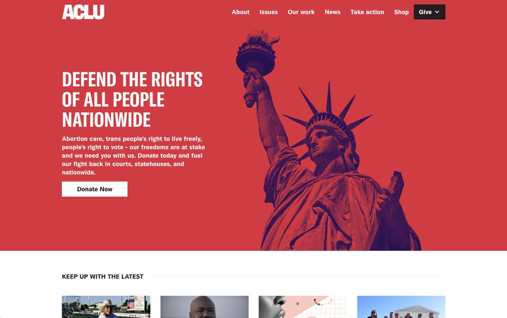ACLU Non-Profit Drupal Website Example