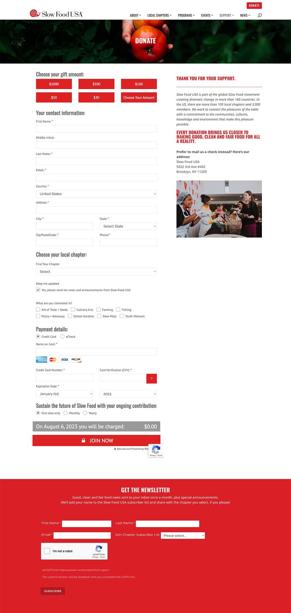 Non-Profit Donation Software Example Click & Pledge