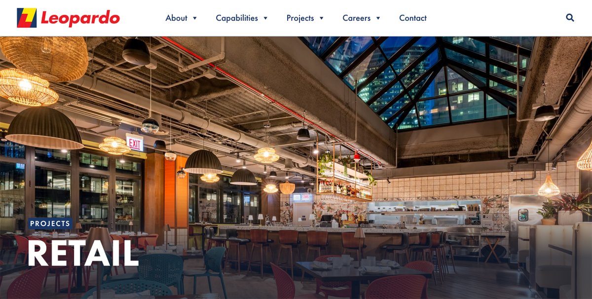 Leopardo Commercial Construction Website Redesign Market