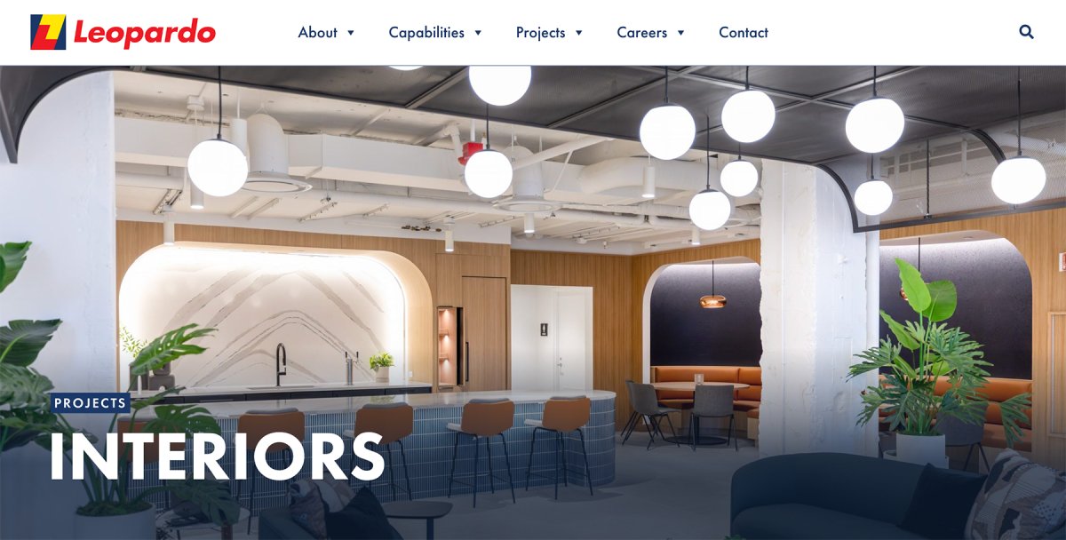 Leopardo Commercial Construction Website Redesign Market Interiors