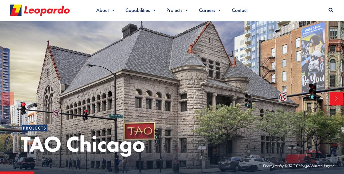 Leopardo Commercial Construction Website Redesign Projects Page