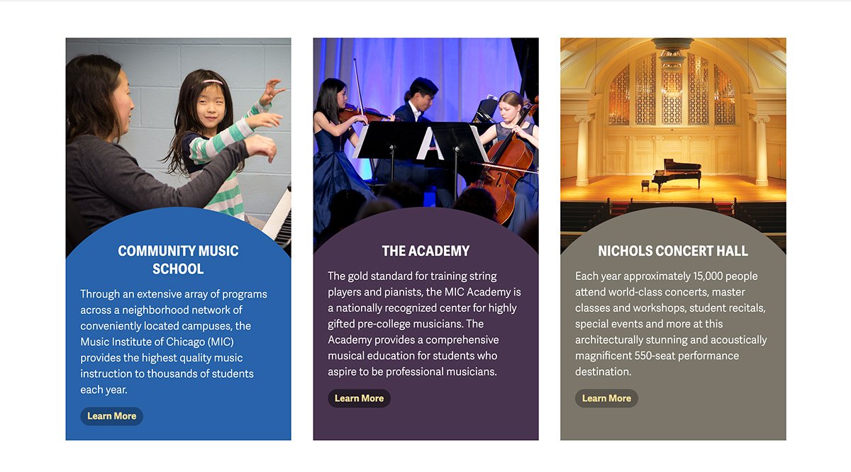 Music Institute of Chicago - Non-Profit Web Design Project