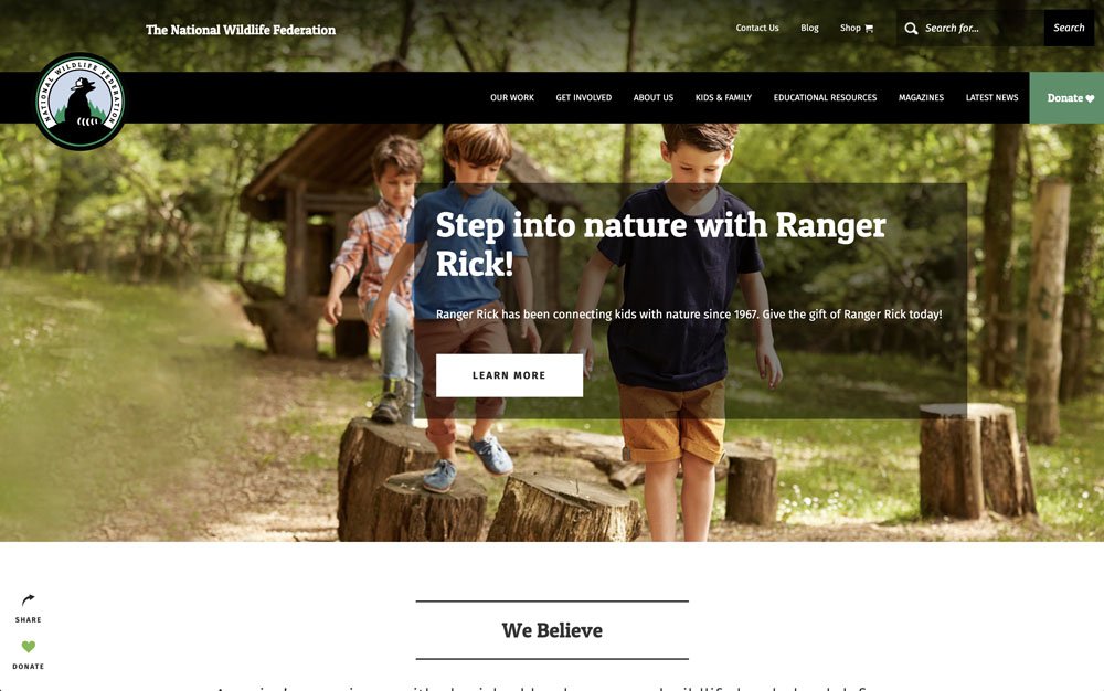 Simple Non-Profit Website Design Example