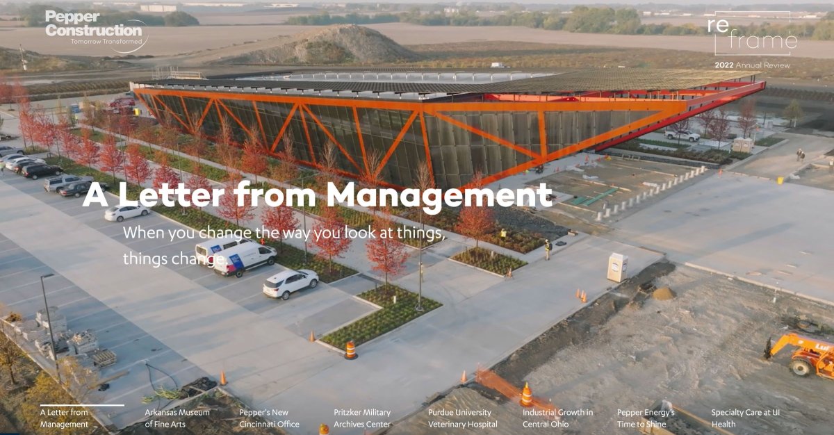 Pepper Construction Annual Report Website Design