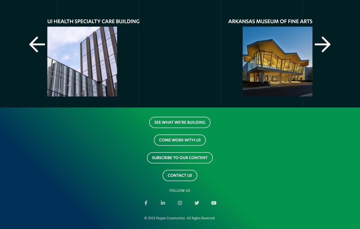 Pepper Construction Annual Report Website Design