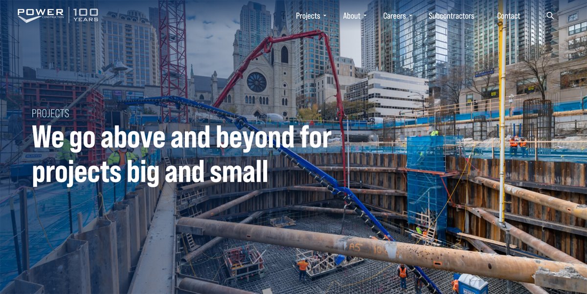 Power Commercial Construction Website Redesign - Spotlight