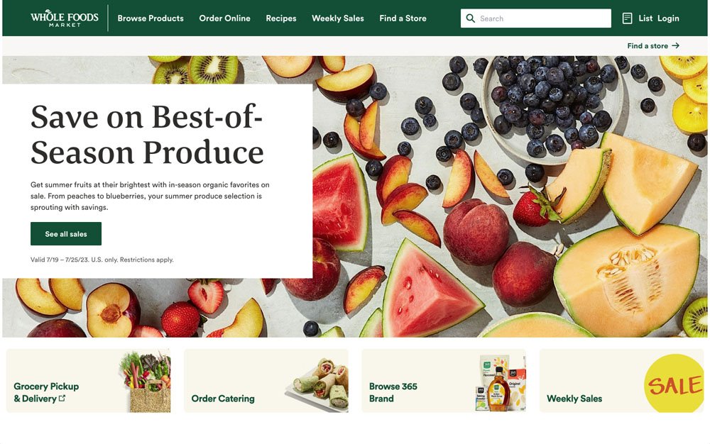 Whole Foods Using Drupal Web Design
